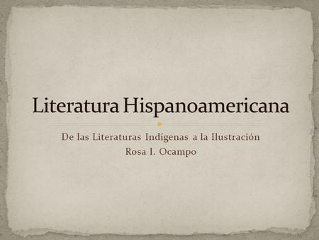 Literatura Hispanoamericana