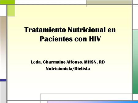 Tratamiento Nutricional en Pacientes con HIV