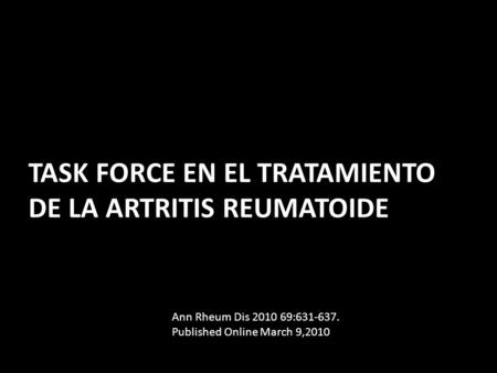 Task force en el tratamiento de la artritis reumatoide
