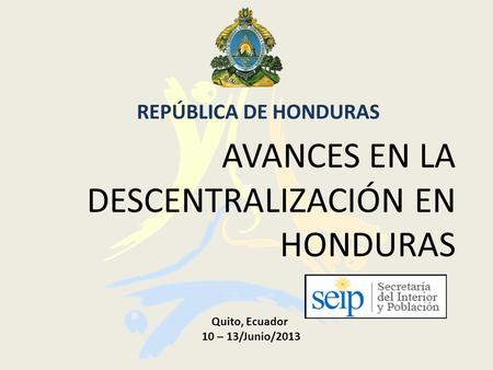 Avances en la descentralización en Honduras