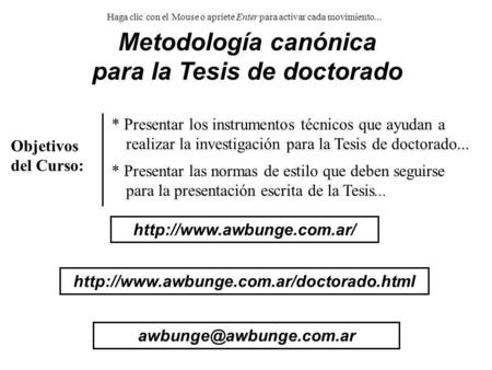 Metodología canónica para la Tesis de doctorado