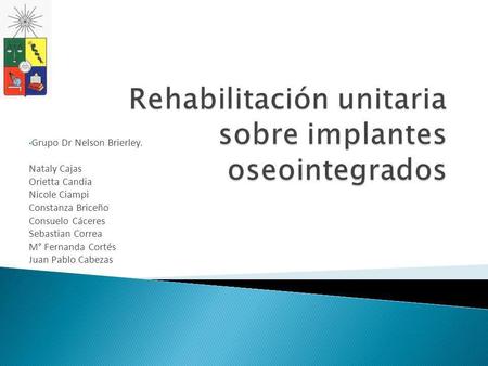Rehabilitación unitaria sobre implantes oseointegrados