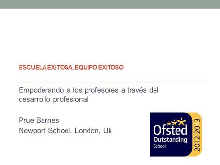 Escuela exitosa, equipo exitoso
