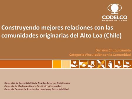 División Chuquicamata Categoría Vinculación con la Comunidad
