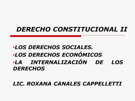 DERECHO CONSTITUCIONAL II