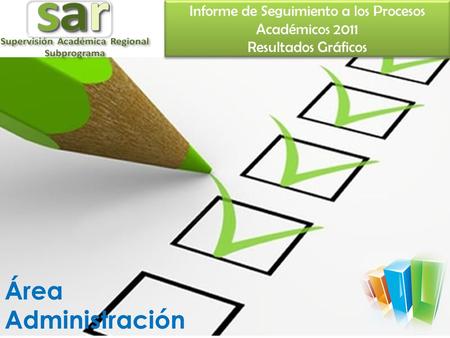 Informe de Seguimiento a los Procesos Académicos 2011 Resultados Gráficos Área Administración.