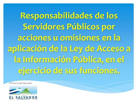 Responsabilidades de los Servidores Públicos por acciones u omisiones en la aplicación de la Ley de Acceso a la Información Pública, en el ejercicio de.