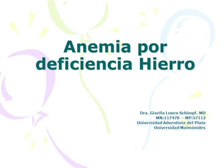 Anemia por deficiencia Hierro