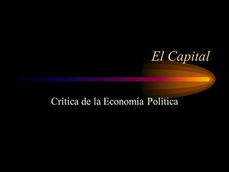 Crítica de la Economía Política