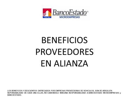 BENEFICIOS PROVEEDORES EN ALIANZA