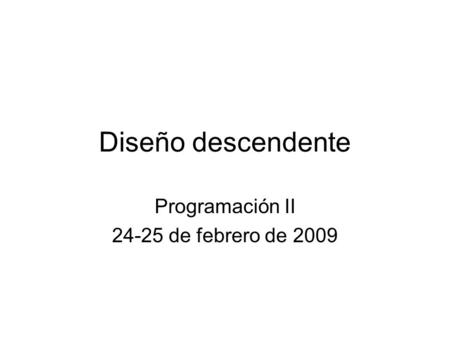 Programación II de febrero de 2009