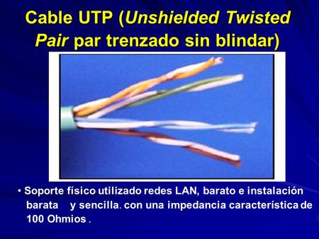 Cable UTP (Unshielded Twisted Pair par trenzado sin blindar)