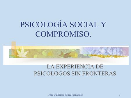 PSICOLOGÍA SOCIAL Y COMPROMISO.