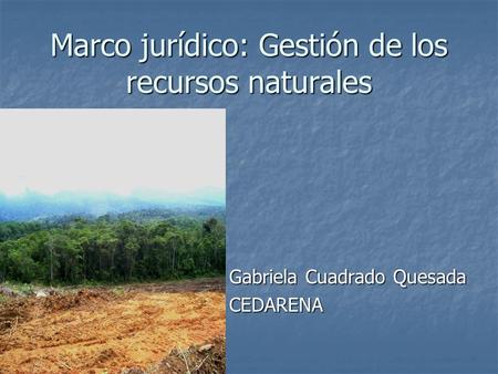 Marco jurídico: Gestión de los recursos naturales