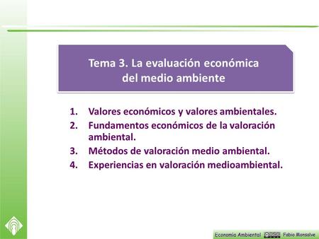 Tema 3. La evaluación económica