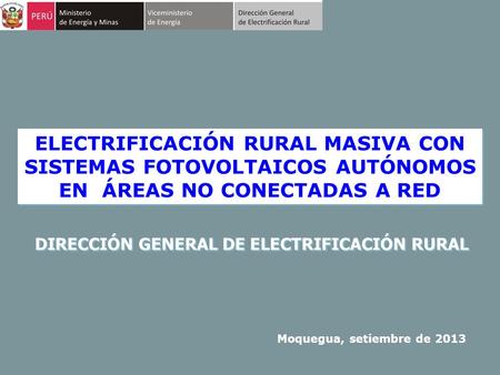 DIRECCIÓN GENERAL DE ELECTRIFICACIÓN RURAL