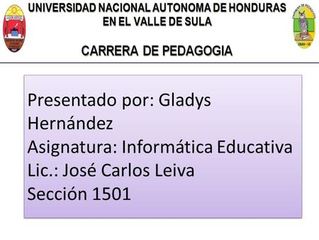 Presentado por: Gladys Hernández Asignatura: Informática Educativa Lic.: José Carlos Leiva Sección 1501.