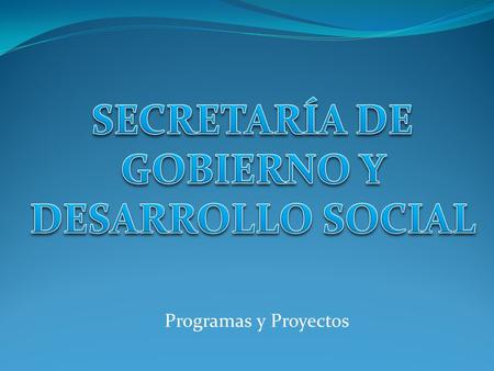 SECRETARÍA DE GOBIERNO Y DESARROLLO SOCIAL