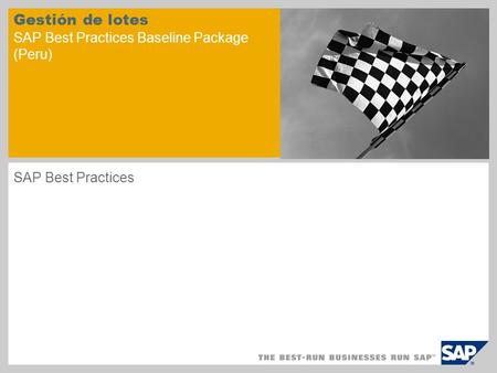 Gestión de lotes SAP Best Practices Baseline Package (Peru)