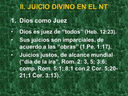 II. JUICIO DIVINO EN EL NT