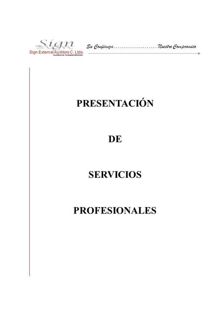 PRESENTACIÓN DE SERVICIOS PROFESIONALES.