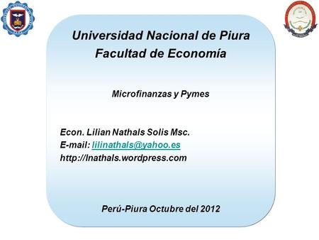 Universidad Nacional de Piura Perú-Piura Octubre del 2012