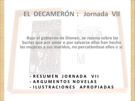 EL DECAMERÓN : Jornada VII