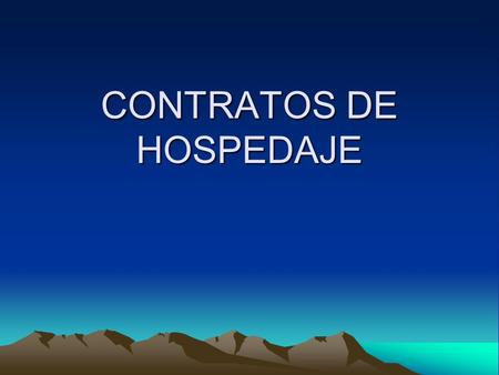 CONTRATOS DE HOSPEDAJE