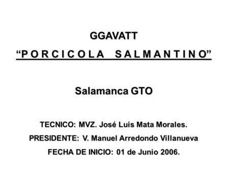GGAVATT “P O R C I C O L A S A L M A N T I N O” Salamanca GTO