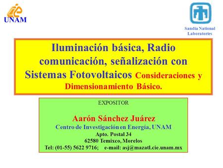 UNAM Sandia National Laboratories