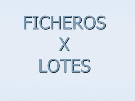 FICHEROS X LOTES.