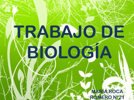 TRABAJO DE BIOLOGÍA MARÍA ROCA ROMERO Nº21.