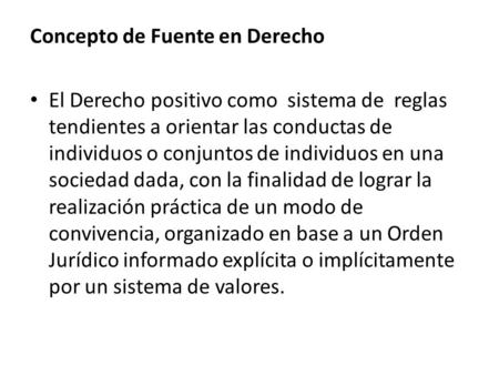 Concepto de Fuente en Derecho