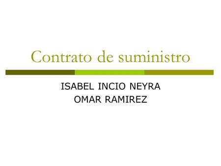 Contrato de suministro