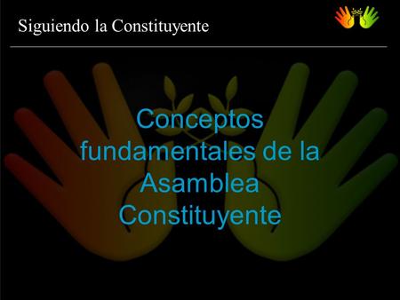 Siguiendo la Constituyente Conceptos fundamentales de la Asamblea Constituyente.