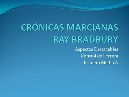 CRÓNICAS MARCIANAS RAY BRADBURY