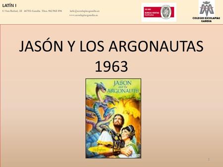 JASÓN Y LOS ARGONAUTAS 1963 LATÍN I
