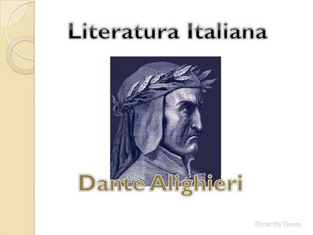 Literatura Italiana Dante Alighieri