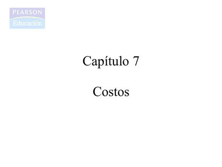 Capítulo 7 Costos.