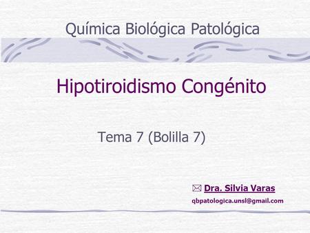 Hipotiroidismo Congénito