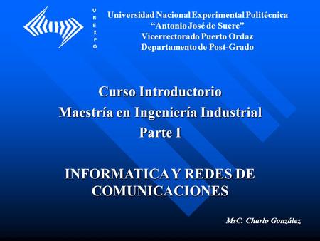 Maestría en Ingeniería Industrial Parte I