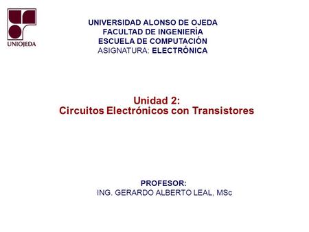 Unidad 2: Circuitos Electrónicos con Transistores