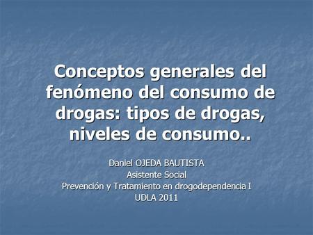 Prevención y Tratamiento en drogodependencia I