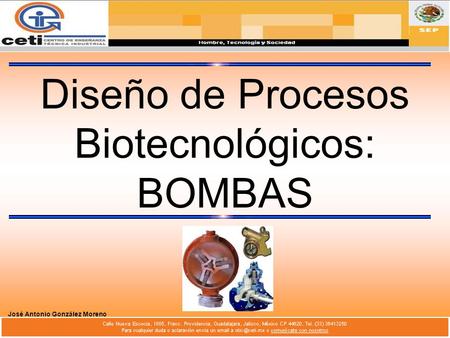 Diseño de Procesos Biotecnológicos: BOMBAS