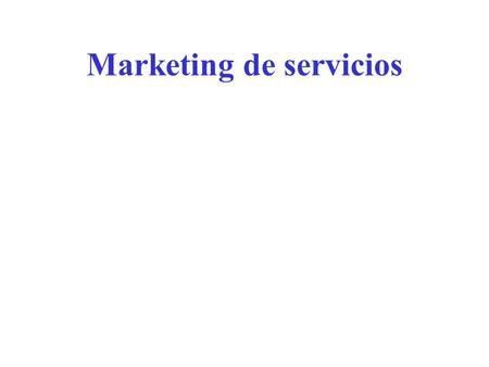 Marketing de servicios
