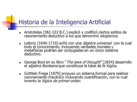 Historia de la Inteligencia Artificial