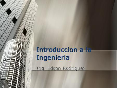 Introduccion a la Ingenieria