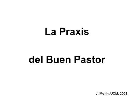 La Praxis del Buen Pastor