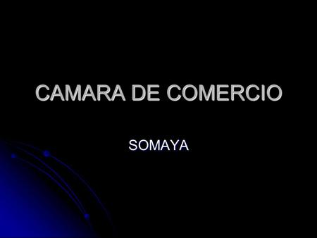 CAMARA DE COMERCIO SOMAYA. DEFINICIÓN: La Cámara de Comercio e Industria es una entidad de servicios que tiene como finalidad apoyar a la empresa y ofrecerle.