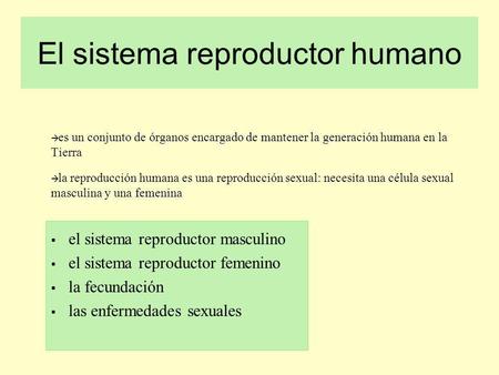 El sistema reproductor humano